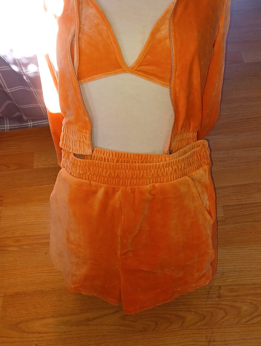 Y2k 3 Pc Set Velour Xs Orange